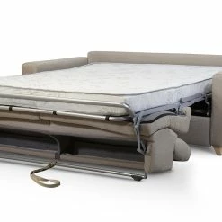 Canapé Convertible Avec Têtières Ajustables 3 Places En Tissu Taupe Et Bois Clair Avec Matelas 13 Cm GOYA -Canapé Soldes canape convertible avec tetieres ajustables 3 places en tissu taupe et bois clair avec matelas 13 cm goya 51771 62d7d314d1130 1200 675