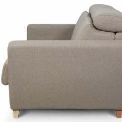 Canapé Convertible Avec Têtières Ajustables 3 Places En Tissu Taupe Et Bois Clair Avec Matelas 13 Cm GOYA -Canapé Soldes canape convertible avec tetieres ajustables 3 places en tissu taupe et bois clair avec matelas 13 cm goya 51771 62d7d3199ab3c 1200 675