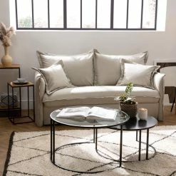 Canapé Convertible Déhoussable En Coton Beige Avec Matelas 13 Cm ALDO -Canapé Soldes canape convertible dehoussable en coton beige avec matelas 13 cm aldo 50224 60cca71f94f2d 1200 675