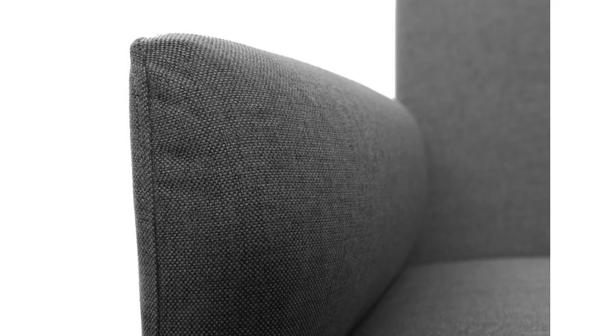 Canapé Convertible Design 3 Places En Tissu Gris Et Acier Chromé ELIN 7 Canapé Convertible Design 3 Places En Tissu Gris Et Acier Chromé ELIN – Image 5