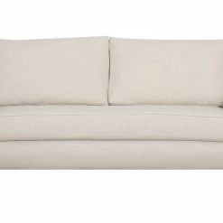 Canapé Convertible Scandinave 3 Places En Tissu Beige Et Bois Clair Avec Matelas 10 Cm VENDOME