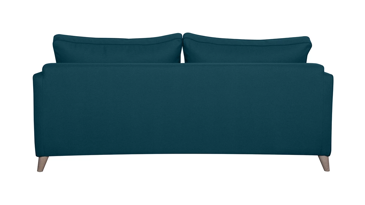 Canapé Convertible Scandinave 3 Places En Tissu Bleu Canard Et Bois Clair Avec Matelas 10 Cm PAPEL 7 Canapé Convertible Scandinave 3 Places En Tissu Bleu Canard Et Bois Clair Avec Matelas 10 Cm PAPEL – Image 5