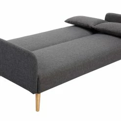 Canapé Convertible Scandinave 3 Places En Tissu Gris Foncé Et Bois Clair LULA -Canapé Soldes canape convertible scandinave 3 places en tissu gris fonce et bois clair lula 45495 5da089963240a 1200 675