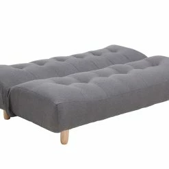 Canapé Convertible Scandinave 3 Places En Tissu Gris Foncé Et Bois Clair YUMI -Canapé Soldes canape convertible scandinave 3 places en tissu gris fonce et bois clair yumi 45603 5d00f8db3be48 1200 675