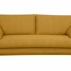 Canapé Convertible Scandinave 3 Places Jaune Cumin Avec Matelas 10 Cm CREEP