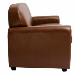 Canapé Convertible Vintage 3 Places Cuir Marron Et Bois Noir Avec Matelas 9 Cm CLUB -Canapé Soldes canape convertible vintage 3 places cuir marron et bois noir avec matelas 9 cm club 49660 6197c9a4c1b30 1200 675