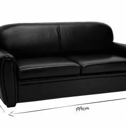 Canapé Convertible Vintage 3 Places Cuir Marron Et Bois Noir Avec Matelas 9 Cm CLUB -Canapé Soldes canape convertible vintage 3 places cuir marron et bois noir avec matelas 9 cm club 49660 6197ca95c6f0c 1200 675