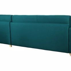 Canapé D'angle Convertible Réversible Avec Coffre 4 Places En Tissu Bleu Canard Et Bois Clair GRAHAM -Canapé Soldes canape dangle convertible reversible avec coffre 4 places en tissu bleu canard et bois clair graham 49271 602fe02a347b9 1200 675