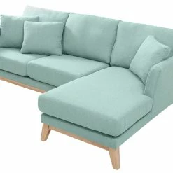 Canapé D'angle Droit Déhoussable 4 Places En Tissu Vert Lagon Et Bois Clair OSLO -Canapé Soldes canape dangle droit dehoussable 4 places en tissu vert lagon et bois clair oslo 41590 5bbcc657ef7c4 1200 675 1