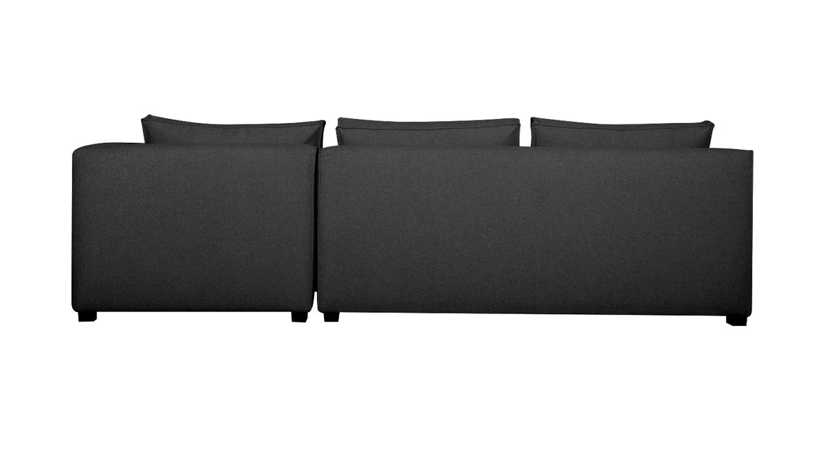 Canapé D'angle Droit Modulable Avec Chauffeuse Double En Tissu Gris Anthracite PLURIEL 6 Canapé D'angle Droit Modulable Avec Chauffeuse Double En Tissu Gris Anthracite PLURIEL – Image 4