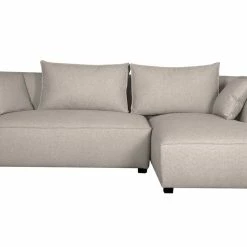 Canapé D'angle Droit Modulable Tissu Beige PLURIEL