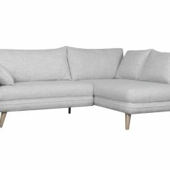 Canapé D'angle Droit Scandinave 3-4 Places En Tissu Gris Clair Chiné Et Bois Clair CREEP -Canapé Soldes canape dangle droit scandinave 3 4 places en tissu gris clair chine et bois clair creep 50464 61499fb17171d 1200 675
