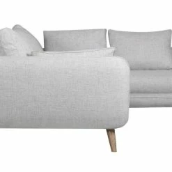 Canapé D'angle Droit Scandinave 3-4 Places En Tissu Gris Clair Chiné Et Bois Clair CREEP -Canapé Soldes canape dangle droit scandinave 3 4 places en tissu gris clair chine et bois clair creep 50464 61499fb954867 1200 675