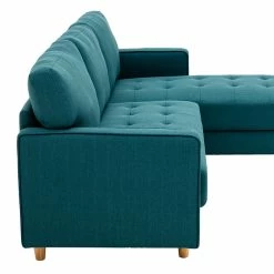 Canapé D'angle Droit Scandinave 3 Places En Tissu Bleu Canard Et Bois Clair CUMBIA -Canapé Soldes canape dangle droit scandinave 3 places en tissu bleu canard et bois clair cumbia 50775 61d6c9a6eaa9d 1200 675
