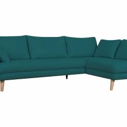 Canapé D'angle Droit Scandinave 5 Places En Tissu Bleu Paon Et Bois Clair CREEP -Canapé Soldes canape dangle droit scandinave 5 places en tissu bleu paon et bois clair creep 49561 605b1a3b7b141 1200 675