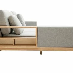 Canapé D'angle Gauche 5 Places Avec Rangements En Tissu Effet Velours Texturé Gris Clair Et Bois Clair KOMAO -Canapé Soldes canape dangle gauche 5 places avec rangements en tissu effet velours texture gris clair et bois clair komao 50920 623aecf714df3 1200 675