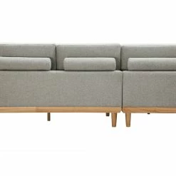 Canapé D'angle Gauche 5 Places Avec Rangements En Tissu Effet Velours Texturé Gris Clair Et Bois Clair KOMAO -Canapé Soldes canape dangle gauche 5 places avec rangements en tissu effet velours texture gris clair et bois clair komao 50920 623aecfdd7094 1200 675