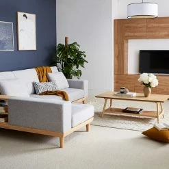 Canapé D'angle Gauche 5 Places Avec Rangements En Tissu Effet Velours Texturé Gris Clair Et Bois Clair KOMAO -Canapé Soldes canape dangle gauche 5 places avec rangements en tissu effet velours texture gris clair et bois clair komao 50920 62f514a43a6a3 1200 675