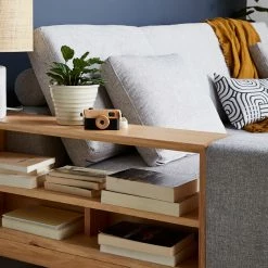 Canapé D'angle Gauche 5 Places Avec Rangements En Tissu Effet Velours Texturé Gris Clair Et Bois Clair KOMAO -Canapé Soldes canape dangle gauche 5 places avec rangements en tissu effet velours texture gris clair et bois clair komao 50920 62f514b651c3c 1200 675