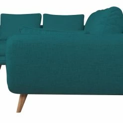 Canapé D'angle Gauche Scandinave 5 Places En Tissu Bleu Paon Et Bois Clair CREEP -Canapé Soldes canape dangle gauche scandinave 5 places en tissu bleu paon et bois clair creep 49562 605b1aed06ea3 1200 675