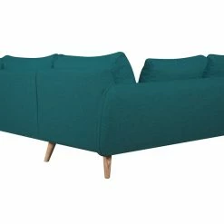 Canapé D'angle Gauche Scandinave 5 Places En Tissu Bleu Paon Et Bois Clair CREEP -Canapé Soldes canape dangle gauche scandinave 5 places en tissu bleu paon et bois clair creep 49562 605b1aeebd221 1200 675