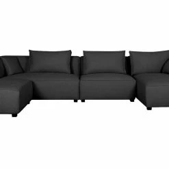 Canapé D'angle Moderne Modulable 4 éléments Gris Foncé PLURIEL