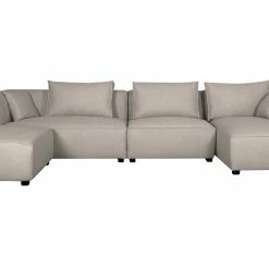 Canapé D'angle Modulable 4 éléments Beiges PLURIEL