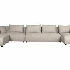 Canapé D'angle Modulable Grand Format 4 éléments Beige PLURIEL