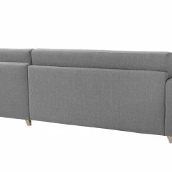 Canapé D'angle Réversible Et Convertible Avec Coffre 4 Places En Tissu Gris Et Bois Clair GRAHAM -Canapé Soldes canape dangle reversible et convertible avec coffre 4 places en tissu gris et bois clair graham 53922 63ee2e09ab76d 1200 675