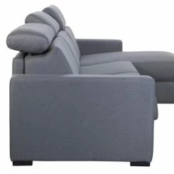 Canapé D'angle Réversible Et Convertible Avec Coffre Et Têtières Ajustables 4 Places En Tissu Gris NORO -Canapé Soldes canape dangle reversible et convertible avec coffre et tetieres ajustables 4 places en tissu gris noro 49269 600198b411a73 1200 675