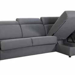 Canapé D'angle Réversible Et Convertible Avec Coffre Et Têtières Ajustables 4 Places En Tissu Gris NORO -Canapé Soldes canape dangle reversible et convertible avec coffre et tetieres ajustables 4 places en tissu gris noro 49269 600198bde200d 1200 675