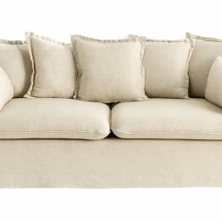 Canapé Déhoussable 3 Places En Lin Coloris Naturel MERLIN