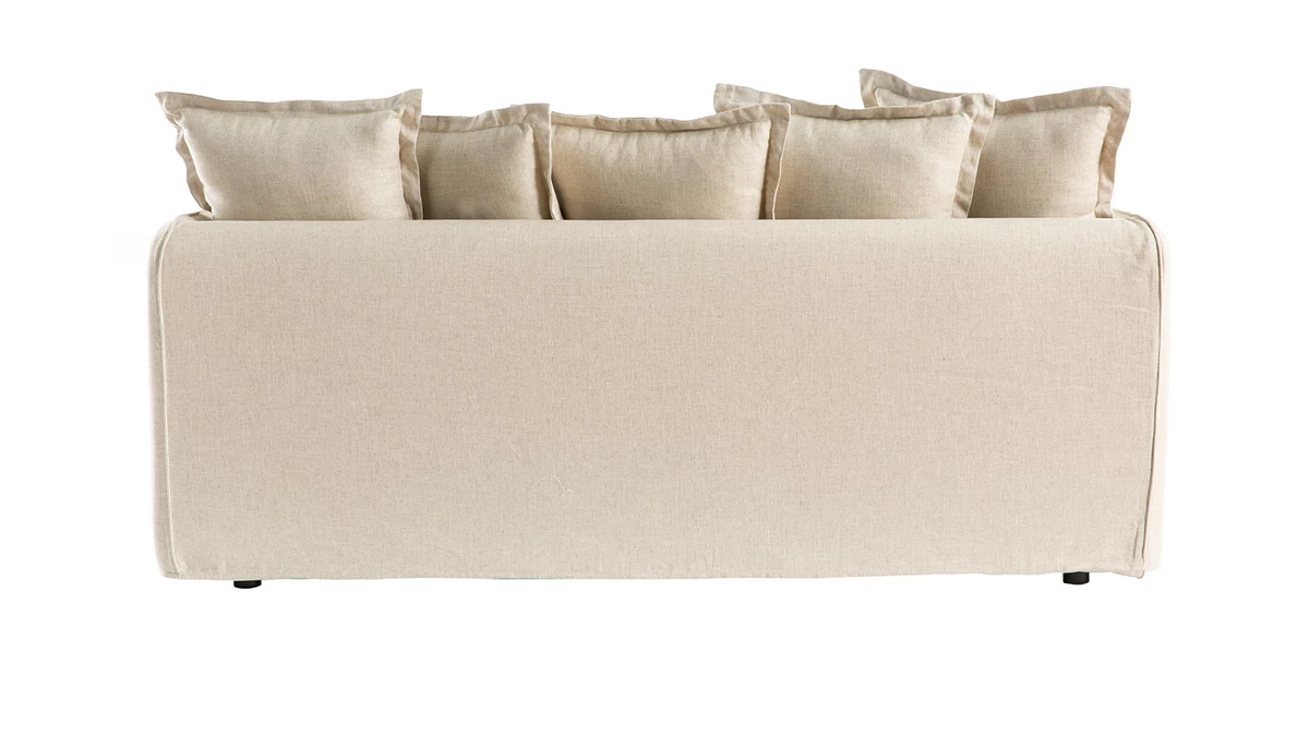 Canapé Déhoussable 3 Places En Lin Coloris Naturel MERLIN 6 Canapé Déhoussable 3 Places En Lin Coloris Naturel MERLIN – Image 4