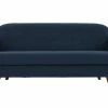 Canapé Déhoussable 3 Places En Tissu Bleu Foncé Et Bois Foncé YNOK