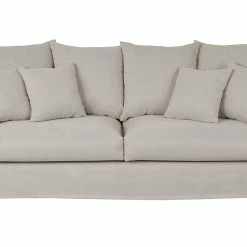 Canapé Déhoussable 3 Places En Tissu Coloris Lin FEVER