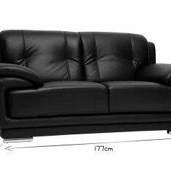 Canapé Design 2 Places Cuir Noir Et Acier Chromé TAMARA -Canapé Soldes canape design 2 places cuir noir et acier chrome tamara 49650 610bb9d763688 1200 675
