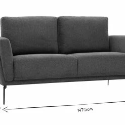Canapé Design 2 Places En Tissu Effet Velours Texturé Gris Foncé Et Métal Noir MOSCO -Canapé Soldes canape design 2 places en tissu effet velours texture gris fonce et metal noir mosco 51984 62d6b0f6a4217 1200 675