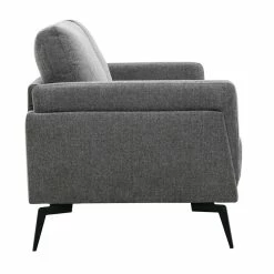 Canapé Design 2 Places En Tissu Effet Velours Texturé Gris Foncé Et Métal Noir MOSCO -Canapé Soldes canape design 2 places en tissu effet velours texture gris fonce et metal noir mosco 51984 6310817e945de 1200 675