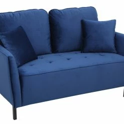 Canapé Design 2 Places En Tissu Velours Bleu Nuit Et Métal Noir BEKA -Canapé Soldes canape design 2 places en tissu velours bleu nuit et metal noir beka 46530 5d7fadc7eb005 1200 675