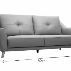 Canapé Design 3 Places Cuir Gris Et Bois Clair ARNOLD -Canapé Soldes canape design 3 places cuir gris et bois clair arnold 47853 5ed913950e4c4 1200 675