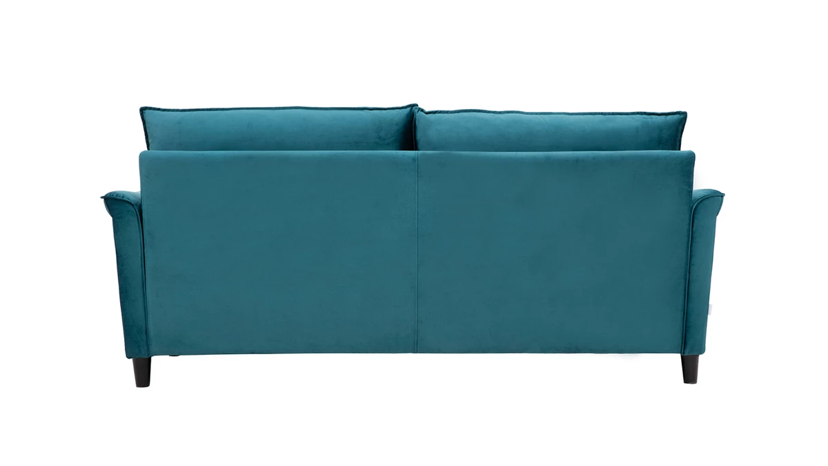 Canapé Design 3 Places En Tissu Velours Bleu Pétrole CLIFF - Miliboo & Stéphane Plaza 6 Canapé Design 3 Places En Tissu Velours Bleu Pétrole CLIFF - Miliboo & Stéphane Plaza – Image 4