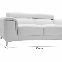 Canapé Design Avec Têtières Ajustables 2 Places Cuir Blanc Cassé Et Acier Chromé NEVADA -Canapé Soldes canape design avec tetieres ajustables 2 places cuir blanc casse et acier chrome nevada 23189 5f5a035303c42 1200 675