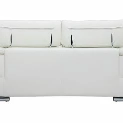 Canapé Design Avec Têtières Ajustables 2 Places Cuir Blanc Et Acier Chromé EWING -Canapé Soldes canape design avec tetieres ajustables 2 places cuir blanc et acier chrome ewing 23223 62ff37a606ead 1200 675