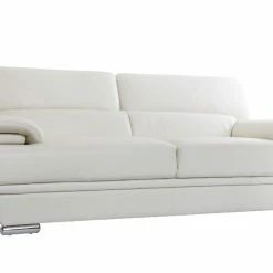 Canapé Design Avec Têtières Ajustables 3 Places Cuir Blanc Et Acier Chromé EWING -Canapé Soldes canape design avec tetieres ajustables 3 places cuir blanc et acier chrome ewing 23224 62fe04af02895 1200 675