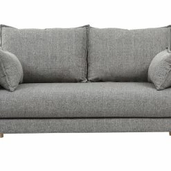 Canapé Scandinave 2 Places En Tissu Gris Et Bois Clair KATE