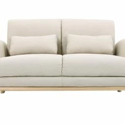 Canapé Scandinave 2 Places En Tissu Naturel Et Bois Clair EKTOR