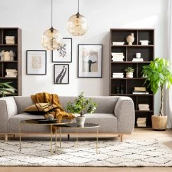 Canapé Scandinave 3-4 Places En Tissu Effet Laine Bouclée Taupe Et Bois Clair MORRIS -Canapé Soldes canape scandinave 3 4 places en tissu effet laine bouclee taupe et bois clair morris 51797 62459d0323f21 1200 675