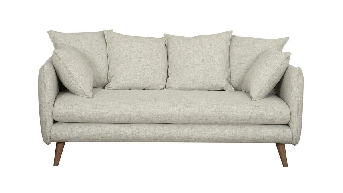 Canapé Scandinave 3 Places En Tissu Beige Et Bois Clair OLYMPIA 3 Canapé Scandinave 3 Places En Tissu Beige Et Bois Clair OLYMPIA