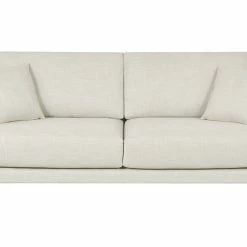 Canapé Scandinave 3 Places En Tissu Beige Ivoire Et Bois Clair VOGUE