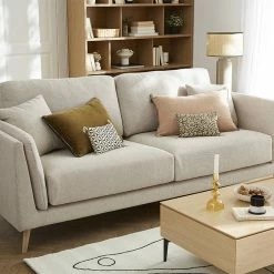 Canapé Scandinave 3 Places En Tissu Beige Naturel Et Bois Clair VOGUE -Canapé Soldes canape scandinave 3 places en tissu beige naturel et bois clair vogue 51993 63d7c293af481 1200 675